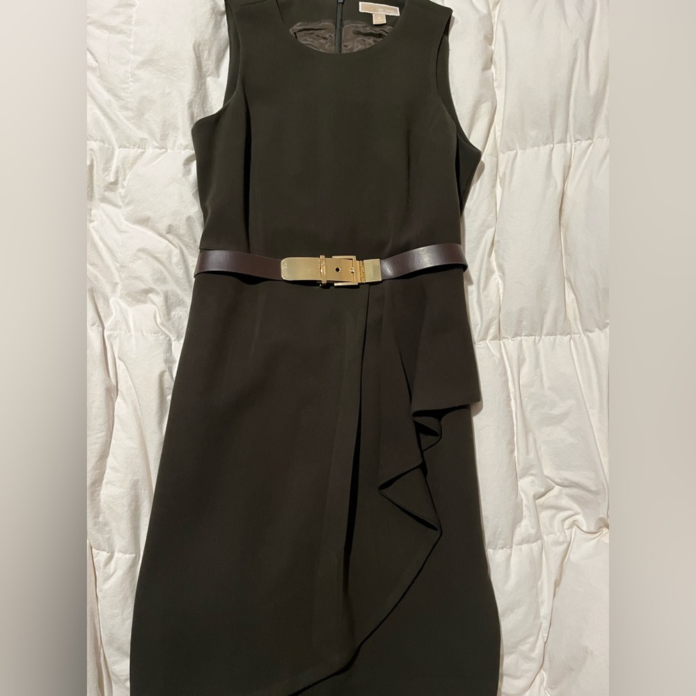 MIchael Kors Dress with belt . Polyester/Rayon/Spandex size 12 faux wrap detail